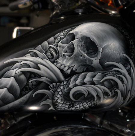 Tattoos - Skull Airbrush - 101588